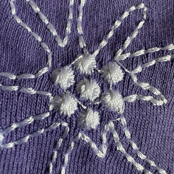 Vintage Croft & Barrow Top Women  XL Purple Floral Embroidered Hawaiian Tropical - Picture 16 of 16